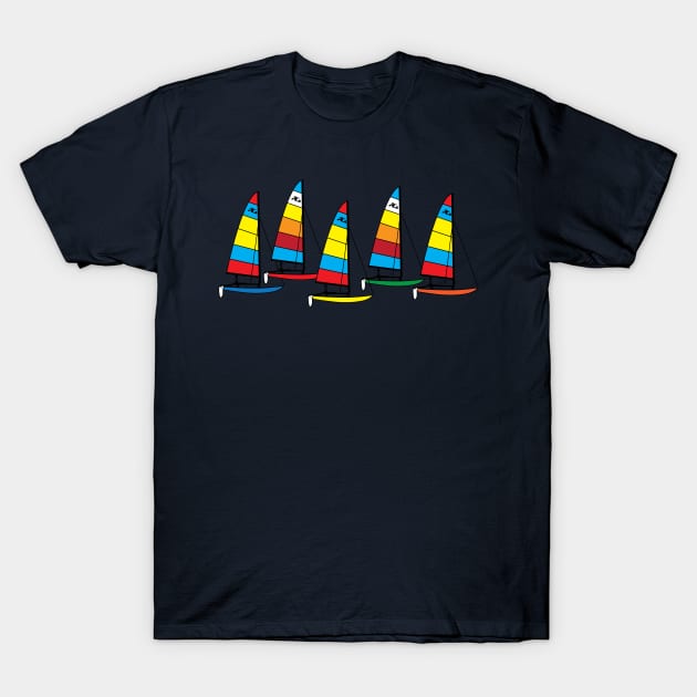 Hobie 14 Catamaran Sailboats Racing T-Shirt by CHBB